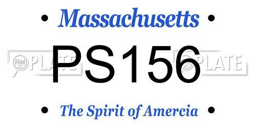 PS156 Massachusetts License Plate
