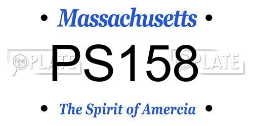 PS158 Massachusetts License Plate