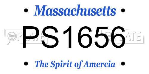 PS1656 Massachusetts License Plate