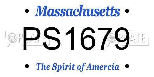PS1679 Massachusetts License Plate
