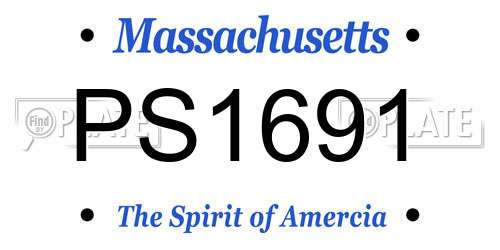 PS1691 Massachusetts License Plate