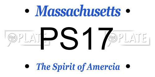 PS17 Massachusetts License Plate