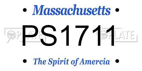PS1711 Massachusetts License Plate