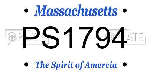 PS1794 Massachusetts License Plate