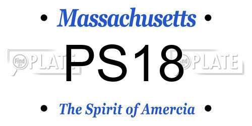 PS18 Massachusetts License Plate