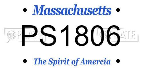 PS1806 Massachusetts License Plate