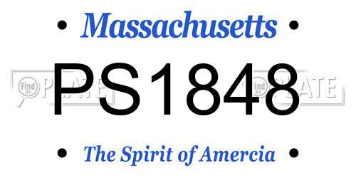 PS1848 Massachusetts License Plate