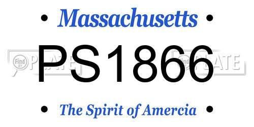 PS1866 Massachusetts License Plate
