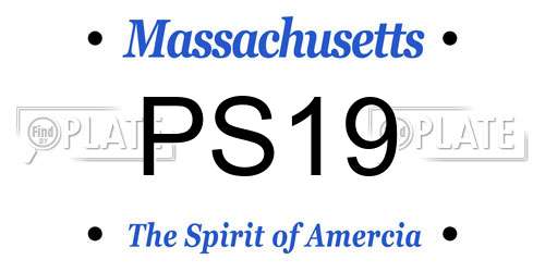 PS19 Massachusetts License Plate