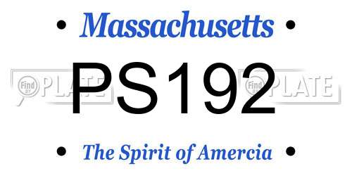 PS192 Massachusetts License Plate