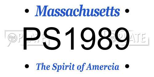 PS1989 Massachusetts License Plate