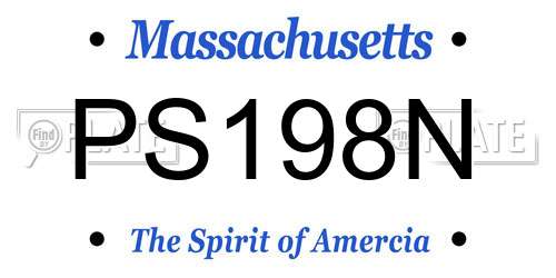 PS198N Massachusetts License Plate