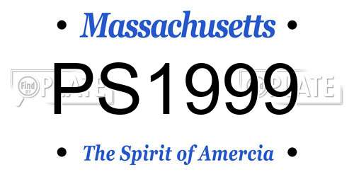 PS1999 Massachusetts License Plate