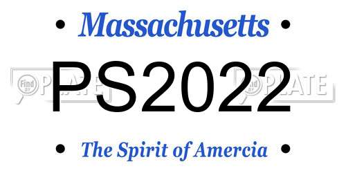 PS2022 Massachusetts License Plate