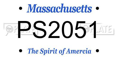 PS2051 Massachusetts License Plate