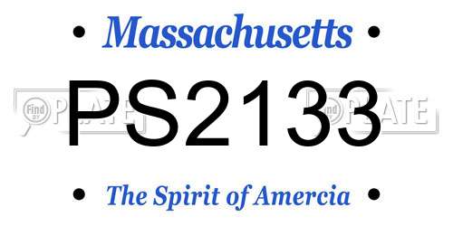 PS2133 Massachusetts License Plate