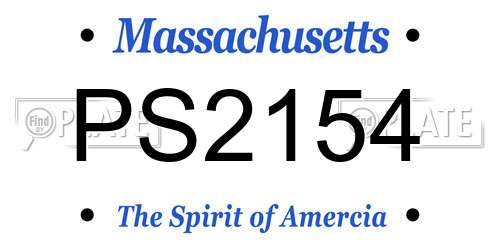 PS2154 Massachusetts License Plate