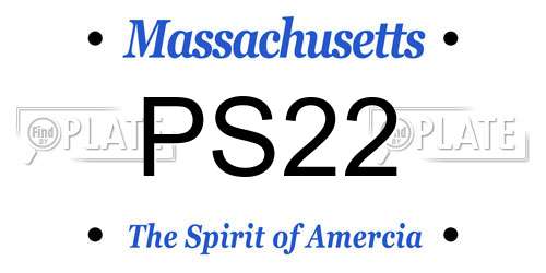 PS22 Massachusetts License Plate