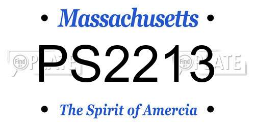PS2213 Massachusetts License Plate
