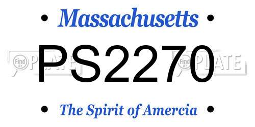PS2270 Massachusetts License Plate