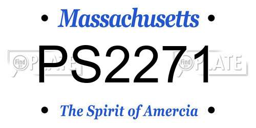 PS2271 Massachusetts License Plate