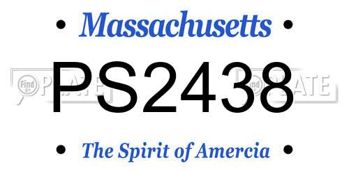PS2438 Massachusetts License Plate