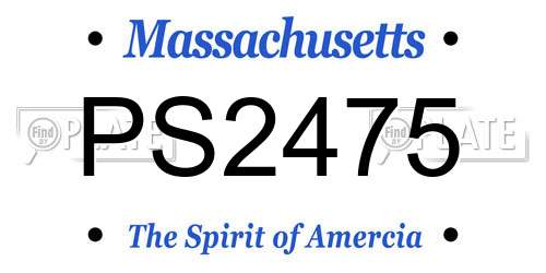 PS2475 Massachusetts License Plate