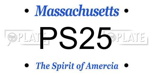 PS25 Massachusetts License Plate