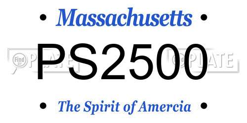 PS2500 Massachusetts License Plate