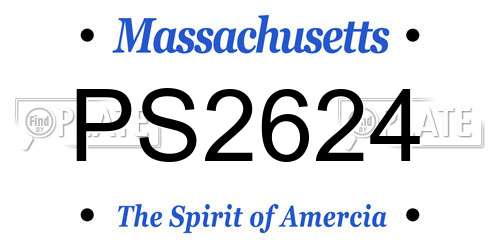 PS2624 Massachusetts License Plate