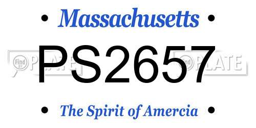PS2657 Massachusetts License Plate