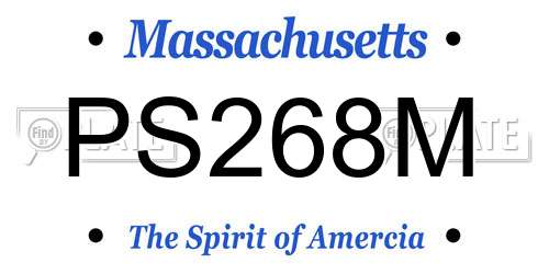 PS268M Massachusetts License Plate