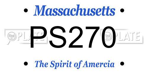 PS270 Massachusetts License Plate