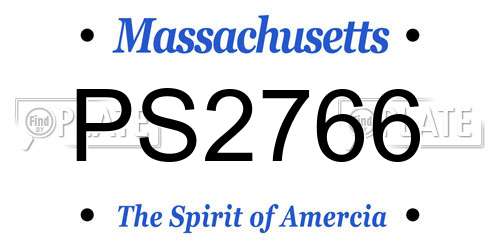 PS2766 Massachusetts License Plate