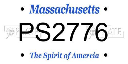 PS2776 Massachusetts License Plate