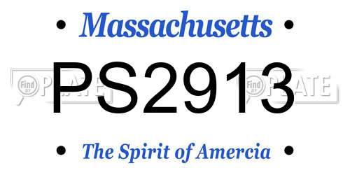 PS2913 Massachusetts License Plate