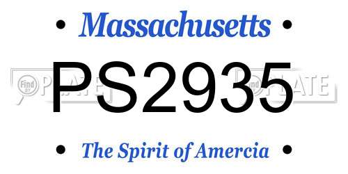 PS2935 Massachusetts License Plate