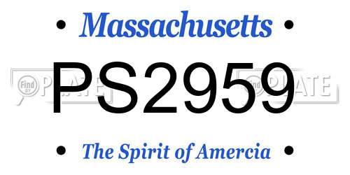 PS2959 Massachusetts License Plate