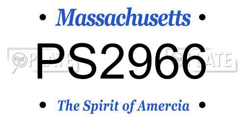 PS2966 Massachusetts License Plate