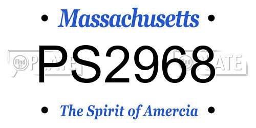 PS2968 Massachusetts License Plate