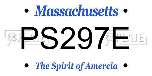 PS297E Massachusetts License Plate