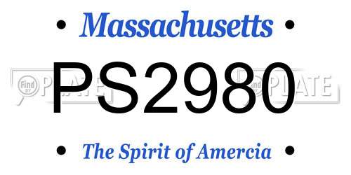 PS2980 Massachusetts License Plate