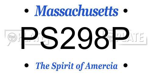 PS298P Massachusetts License Plate