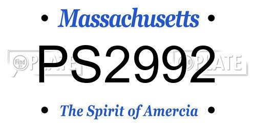 PS2992 Massachusetts License Plate