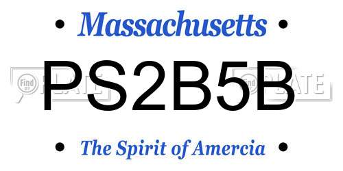 PS2B5B Massachusetts License Plate