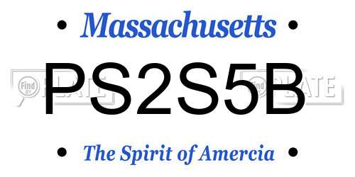 PS2S5B Massachusetts License Plate