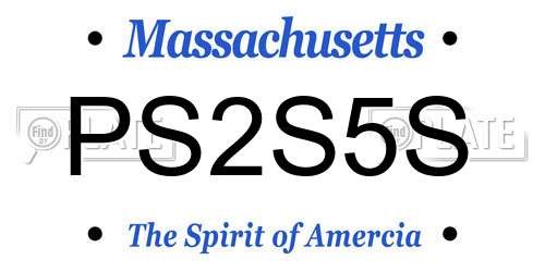 PS2S5S Massachusetts License Plate