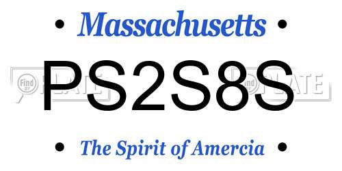 PS2S8S Massachusetts License Plate