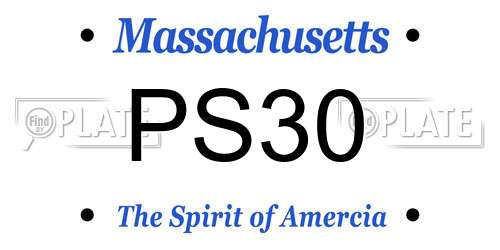 PS30 Massachusetts License Plate
