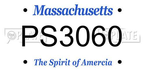 PS3060 Massachusetts License Plate